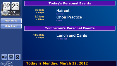 Example of a Daily Events slide